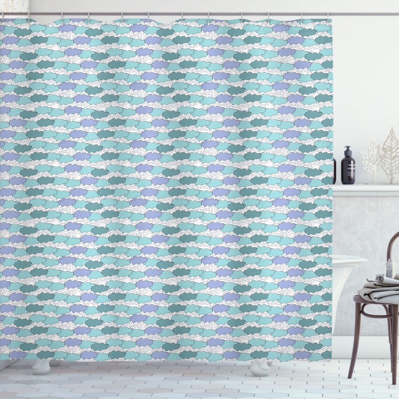 Continuous Rain Clouds Shower Curtain