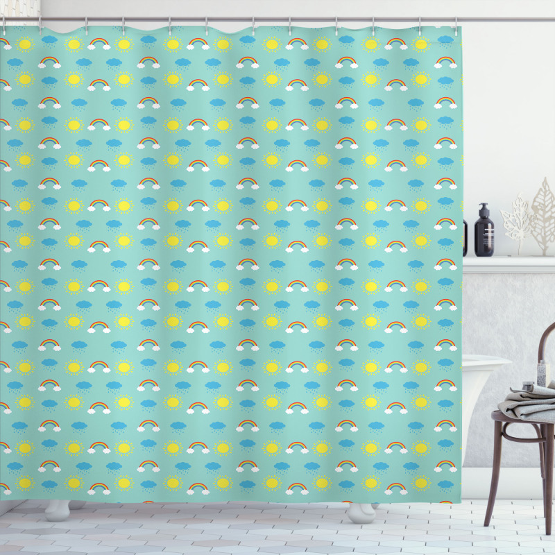 Weather and Seasons Theme Shower Curtain