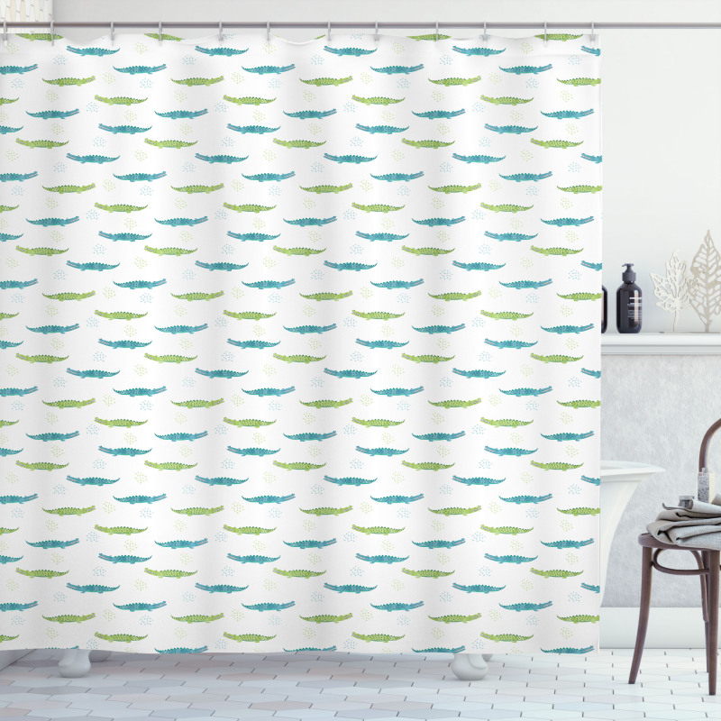 Watercolor Crocodiles Shower Curtain