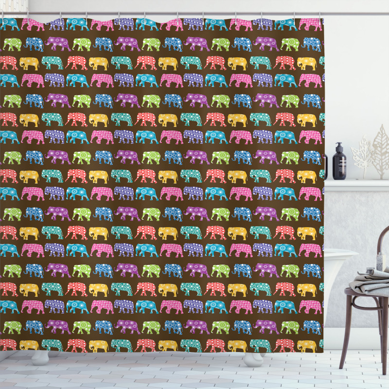 Animals with Circles Shower Curtain