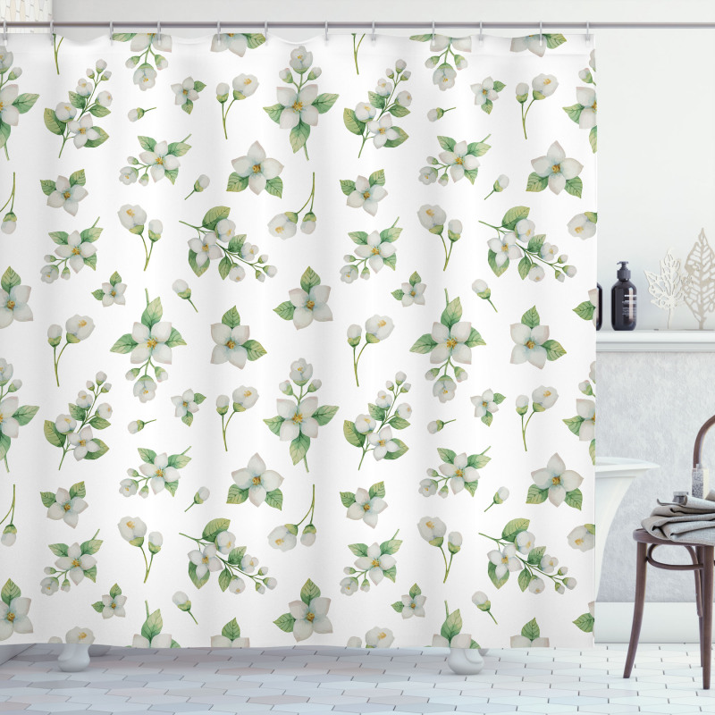 Watercolor Sprouts Shower Curtain