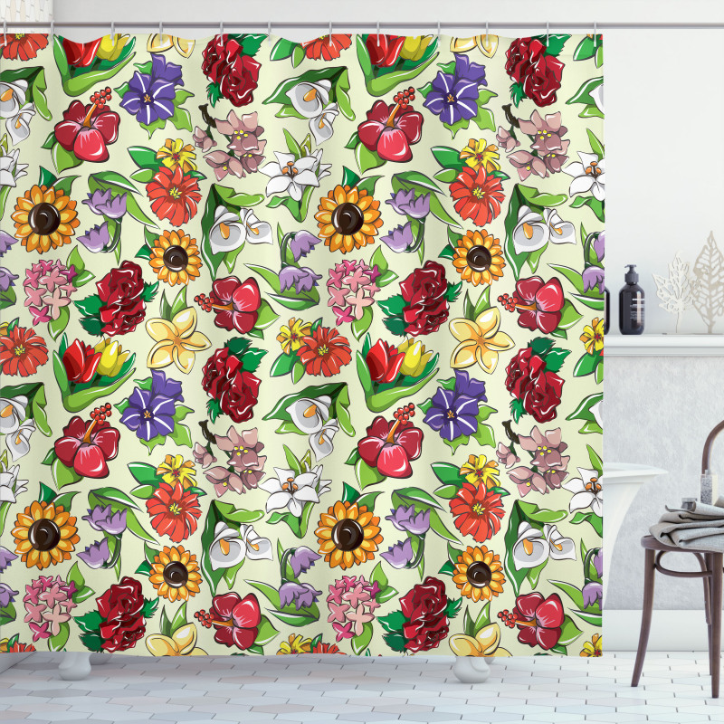 Vibrant Color Summer Shower Curtain