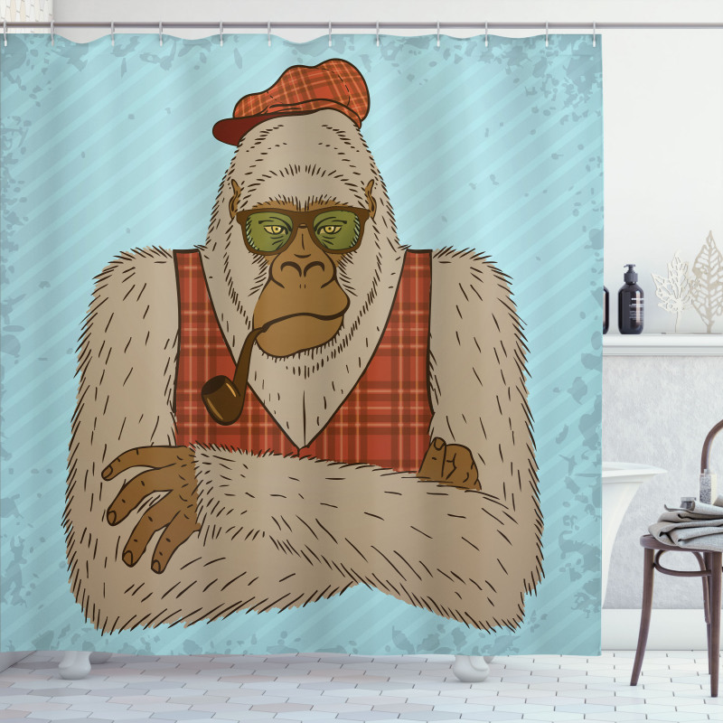 Melancholic Yeti Pipe Shower Curtain