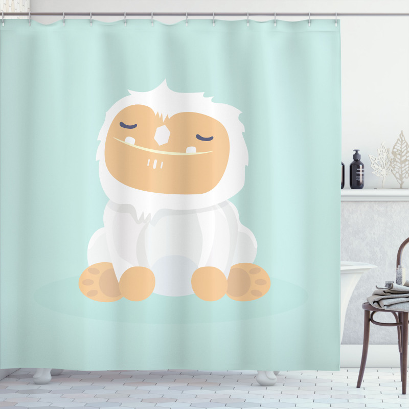Graphic Happy Yeti Shower Curtain