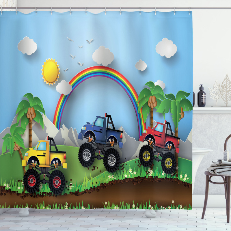 Skid Trail Race Shower Curtain