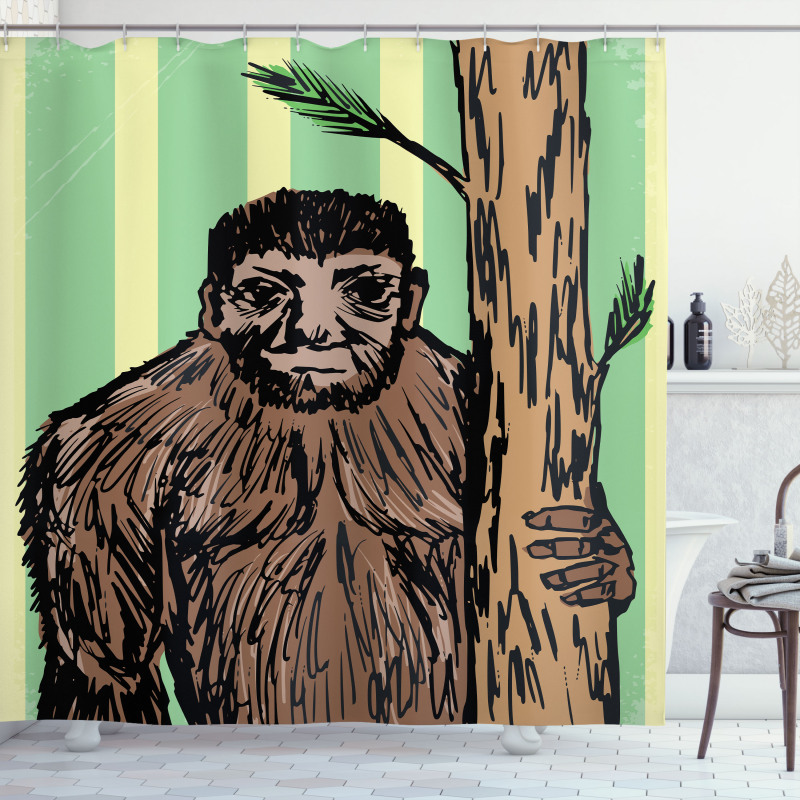 Mysterious Yeti Sketch Shower Curtain