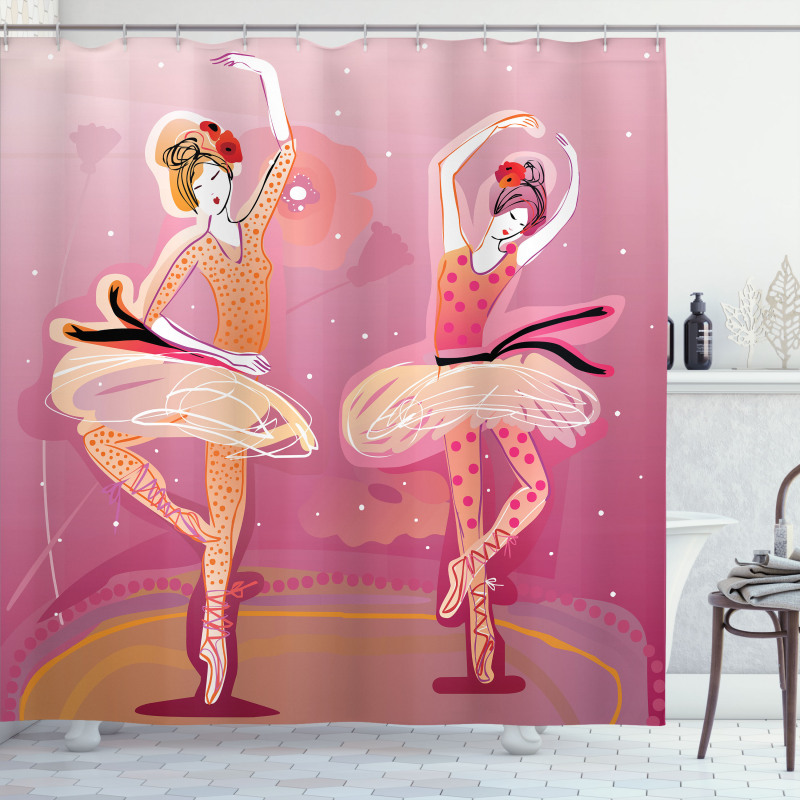 Colorful Dancers Perform Shower Curtain