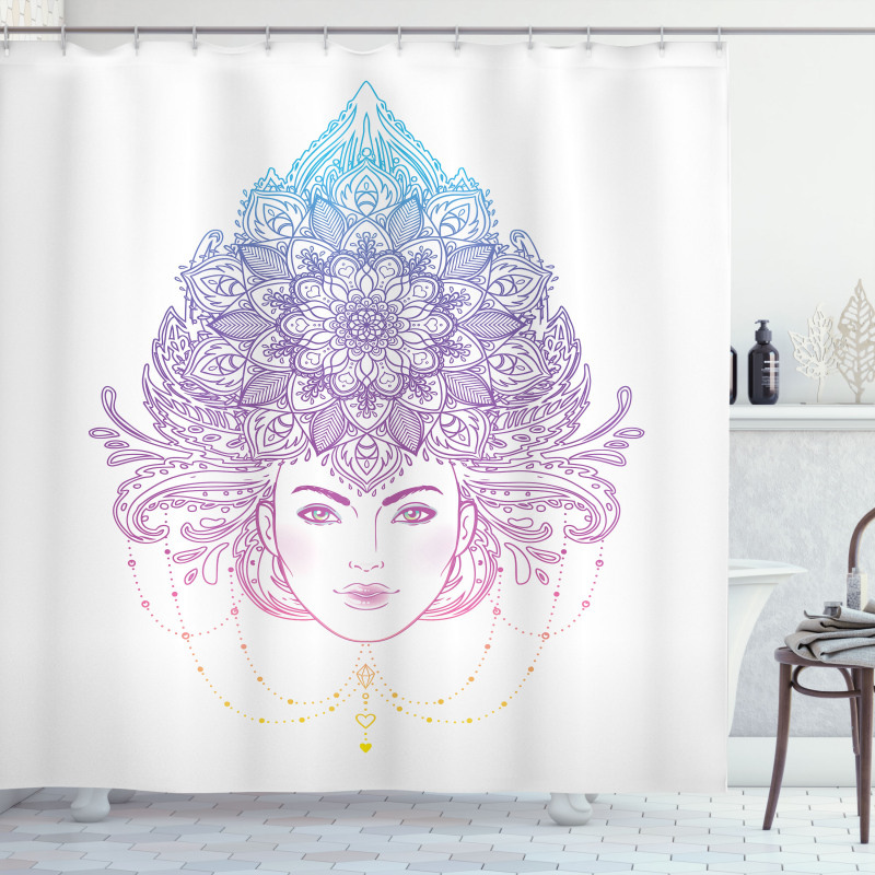 Tribal Boho Diva Floral Shower Curtain