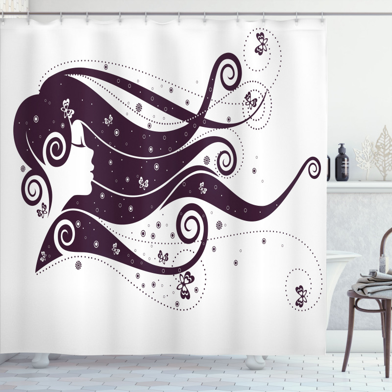 Abstract Fantasy Portrait Shower Curtain