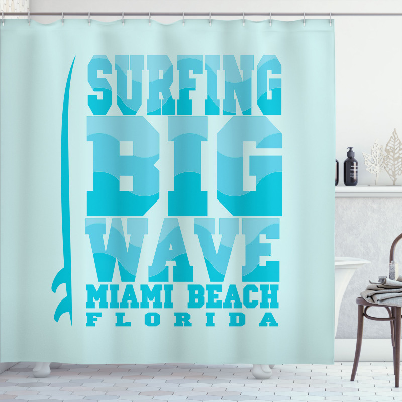 Surfing Big Wave Miami Shower Curtain