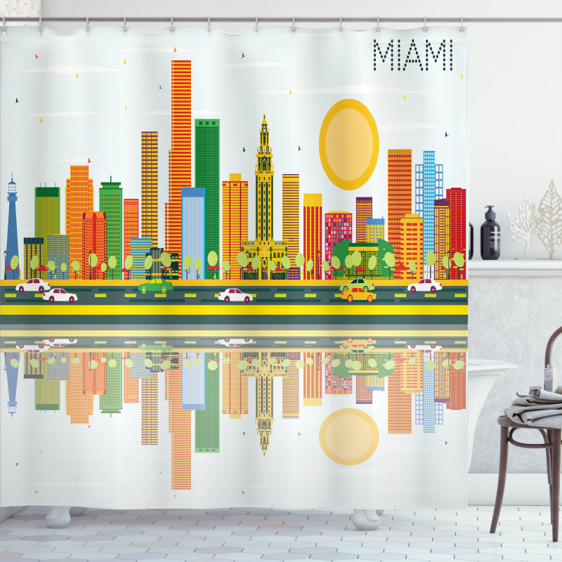 American City Skyline Shower Curtain