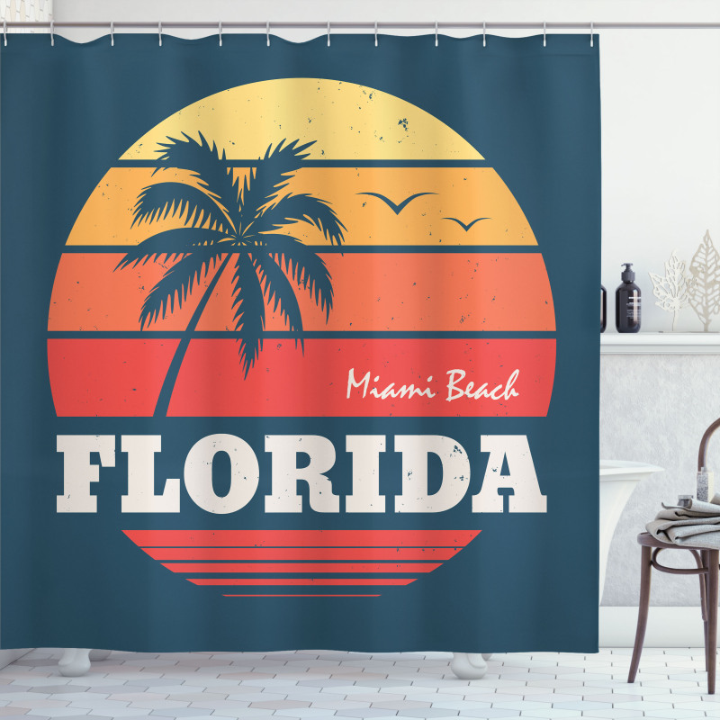 Abstract Miami Sunset Shower Curtain