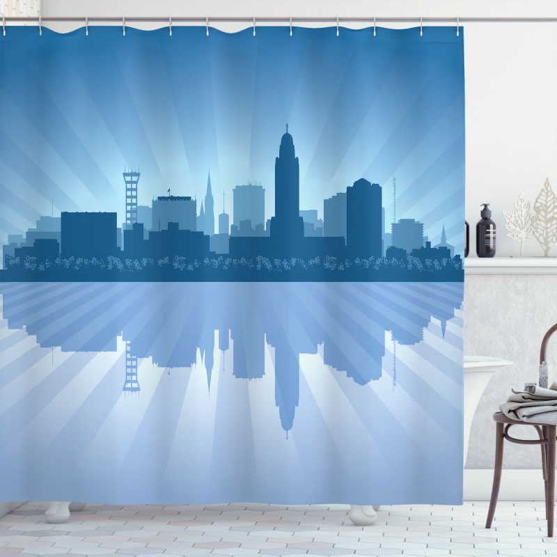 Lincoln City Skyline Shower Curtain