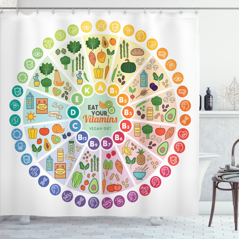 Vitamin Food Sources Shower Curtain