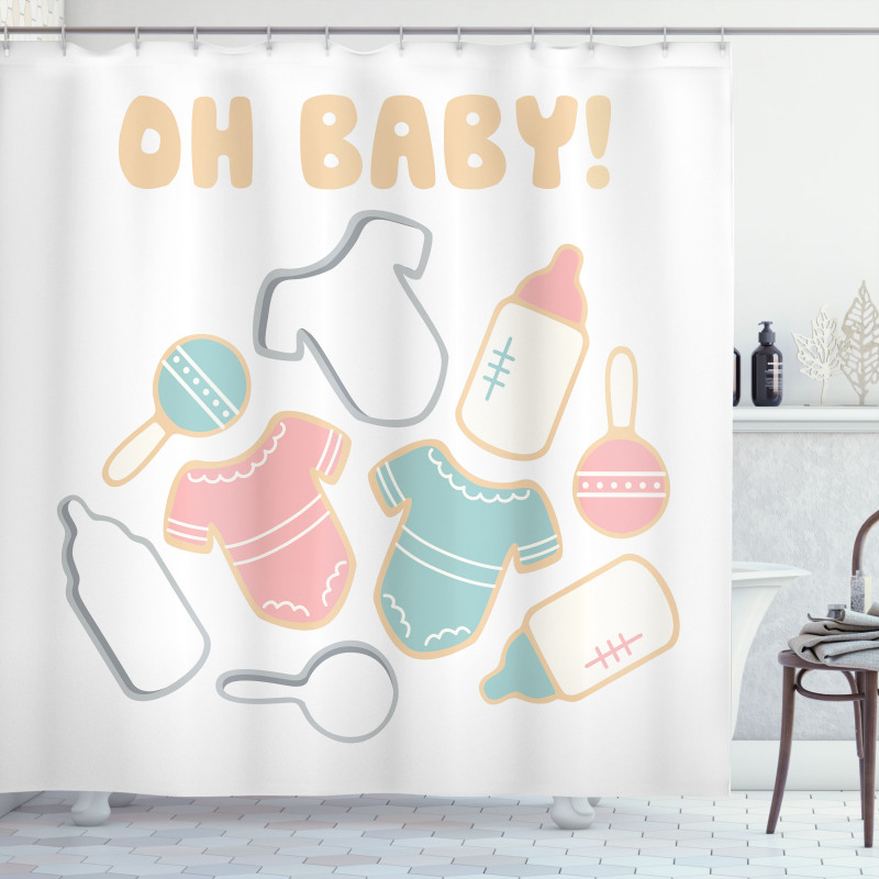 Newborn Infant Bodysuit Shower Curtain