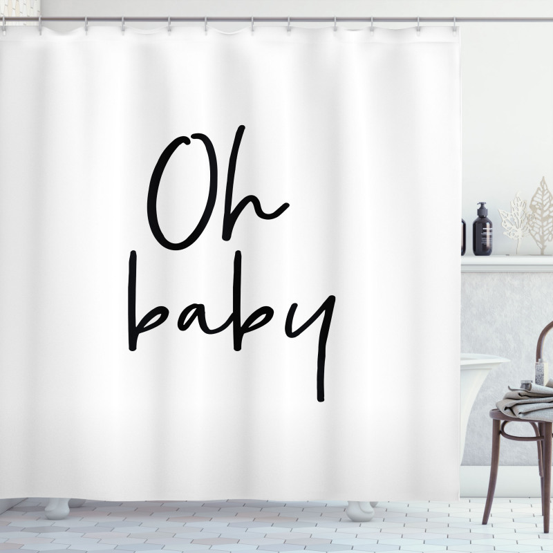 Modern Brush Message Shower Curtain