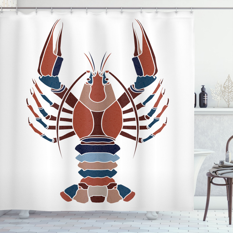 Abstract Crayfish Print Shower Curtain