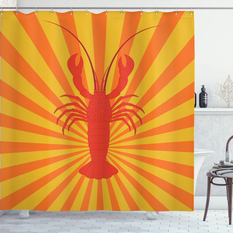 Aquatic Animal Lines Shower Curtain