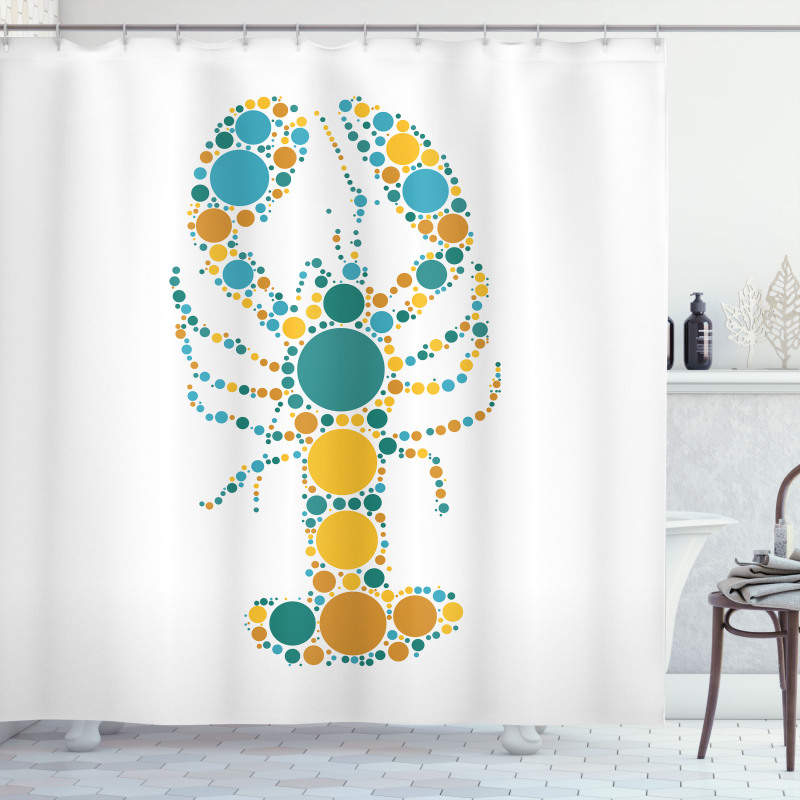 Pointillist Colorful Shower Curtain