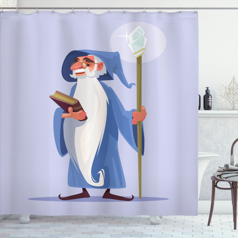 Smiling Old Sorcerer Shower Curtain