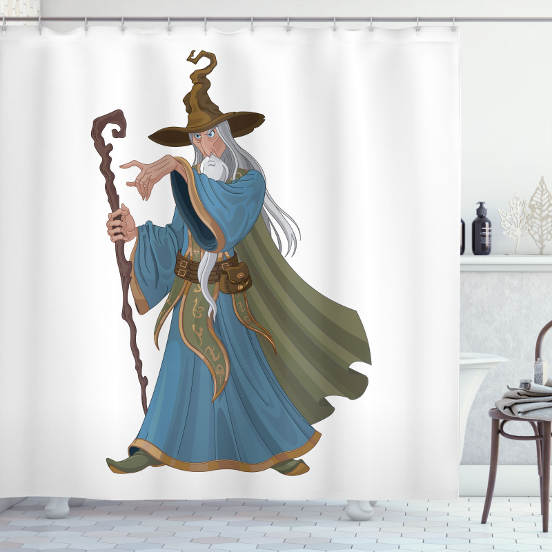 Strong Medieval Sorcerer Shower Curtain