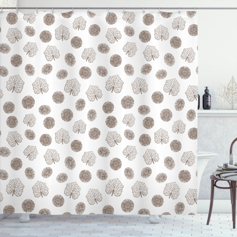 Earth Tone Leaves Shower Curtain