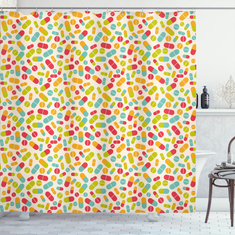 Colorful Capsules Shower Curtain