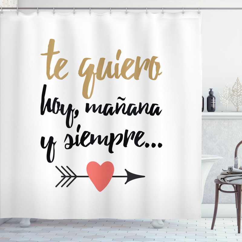 Te Quiero Love Words Shower Curtain