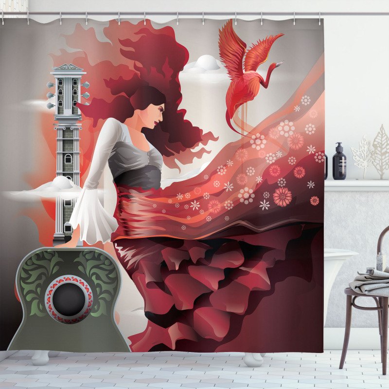 Flamenco Dancer Lady Shower Curtain