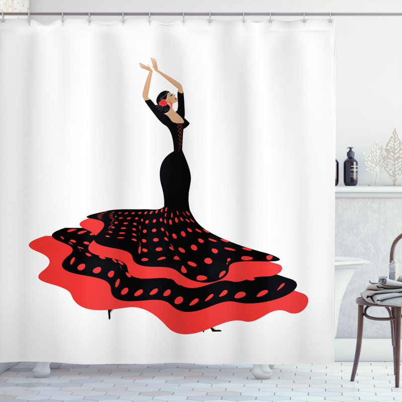 Flamenco Woman Folkloric Shower Curtain