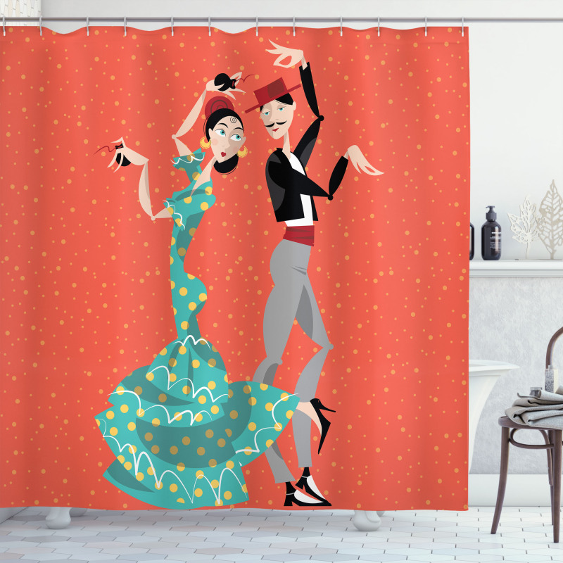 Flamenco Dancers Couple Shower Curtain