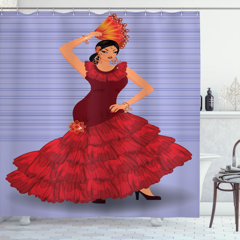 Dance Pose Spanish Lady Shower Curtain