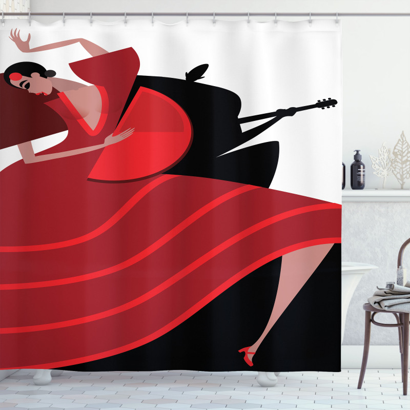 Baile Flamenco Theme Shower Curtain