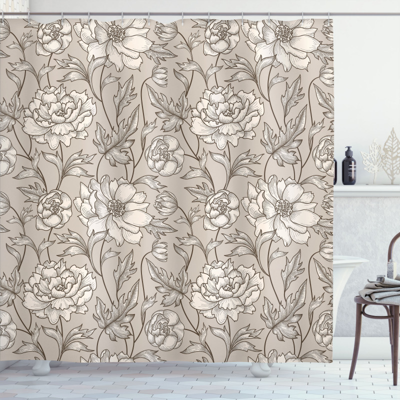 Classical Flower Petals Shower Curtain