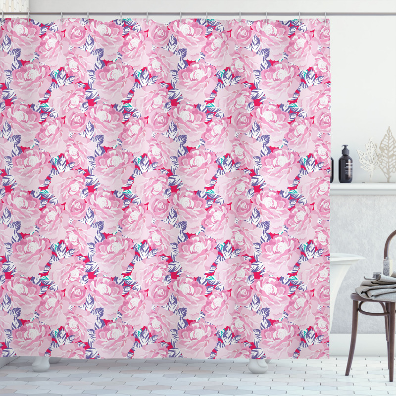 Romantic Rose Blossoms Shower Curtain