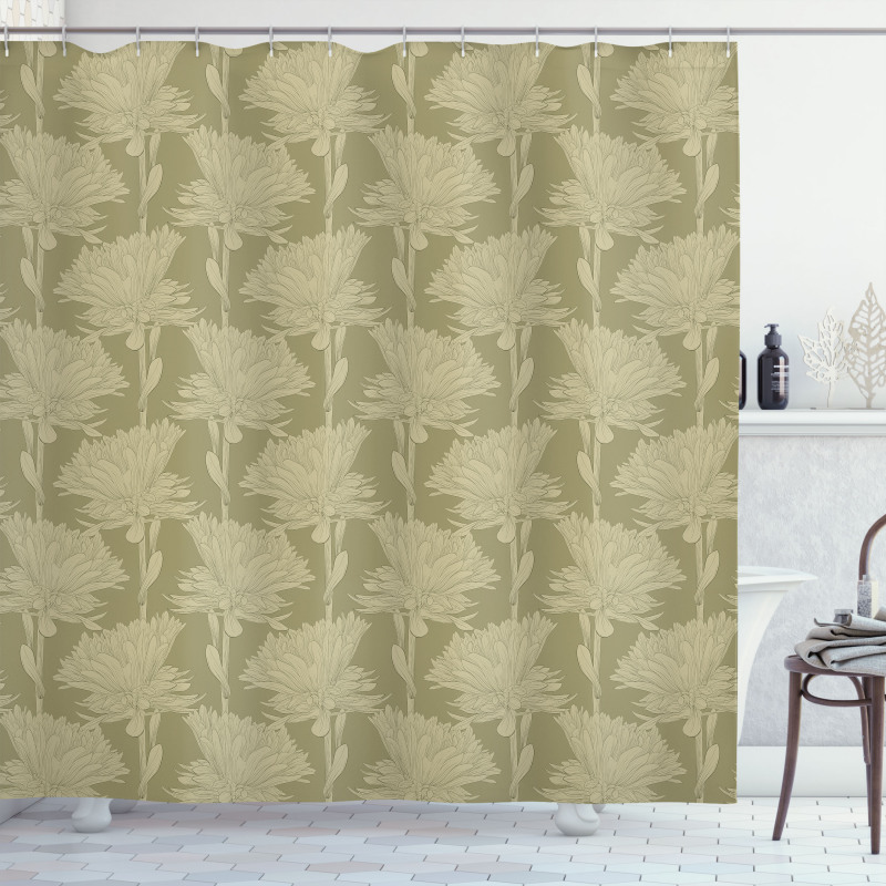 Classic Blossoms Foliage Shower Curtain