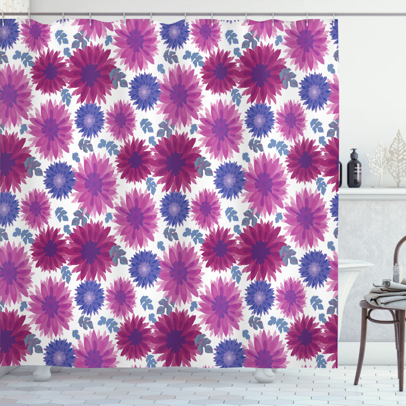 Blooming Fall Flowers Shower Curtain