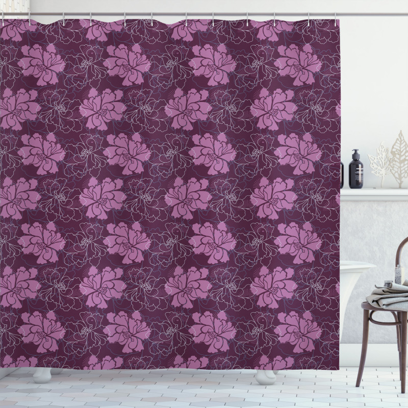 Botanical Petal Pattern Shower Curtain