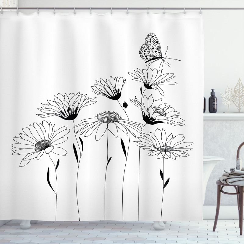 Sketch Fauna and Flora Shower Curtain