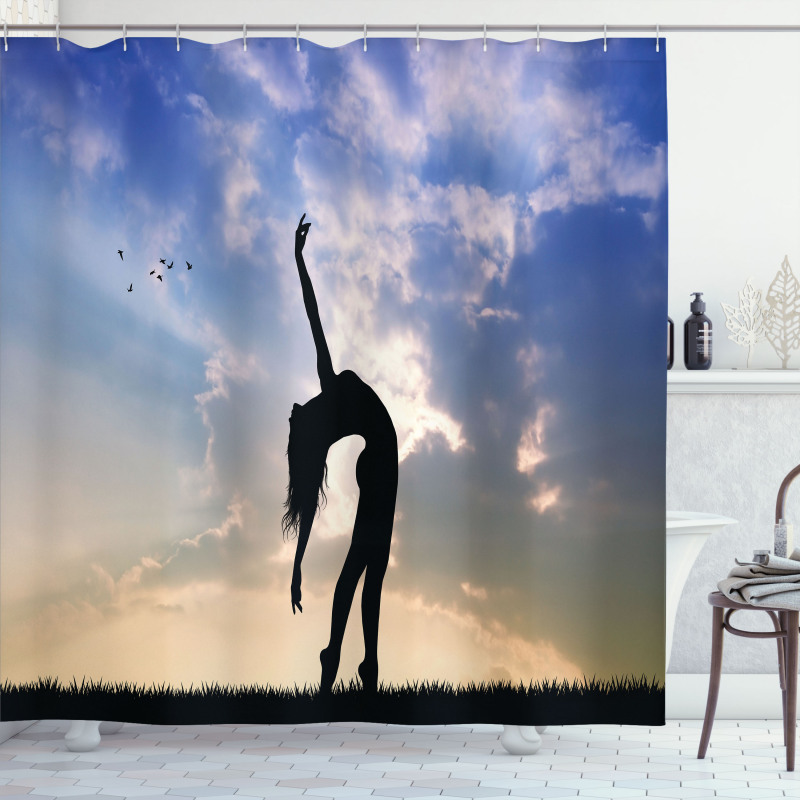 Silhouette Dancing Nature Shower Curtain