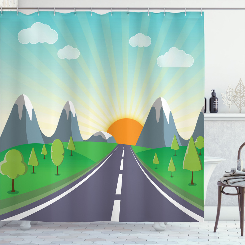 Road Trip Forest Shower Curtain