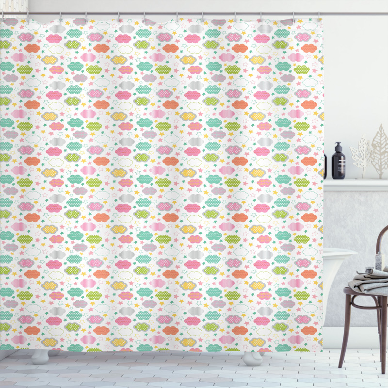 Pastel Sky Elements Kids Shower Curtain