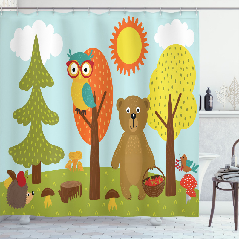 Childish Forest Animals Shower Curtain