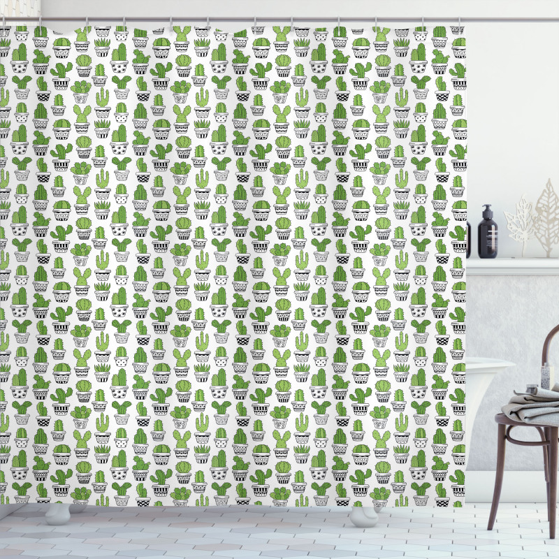 Succulent Houseplants Shower Curtain