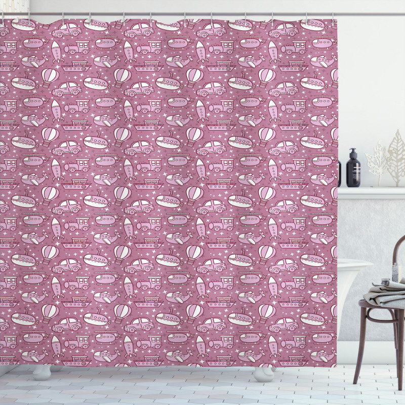 Transportation Elements Shower Curtain