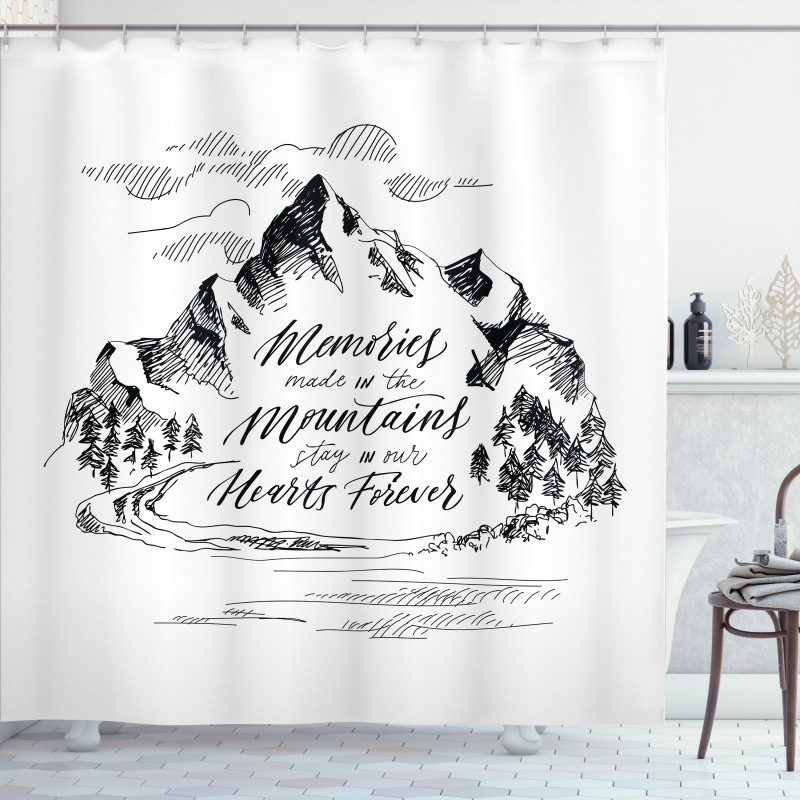 Memories in Mountains Shower Curtain