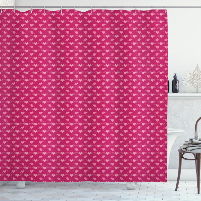 Doodle Pink Love Shower Curtain