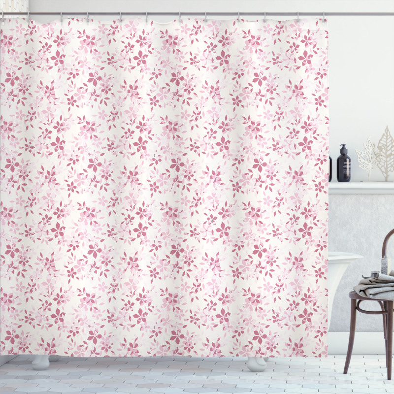 Pink Toned Flower Petals Shower Curtain