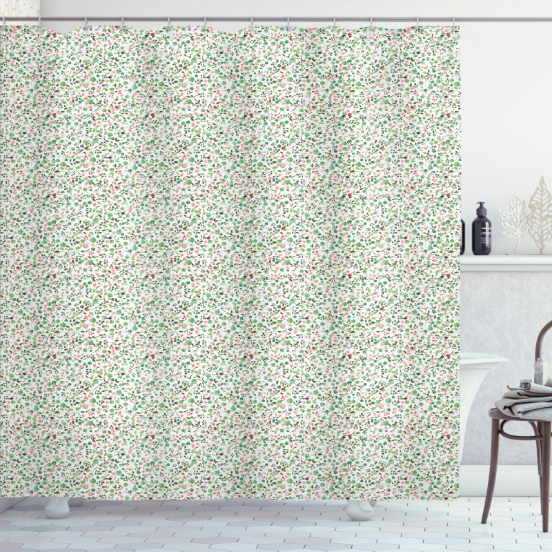 Fresh Foliage Flower Blooms Shower Curtain