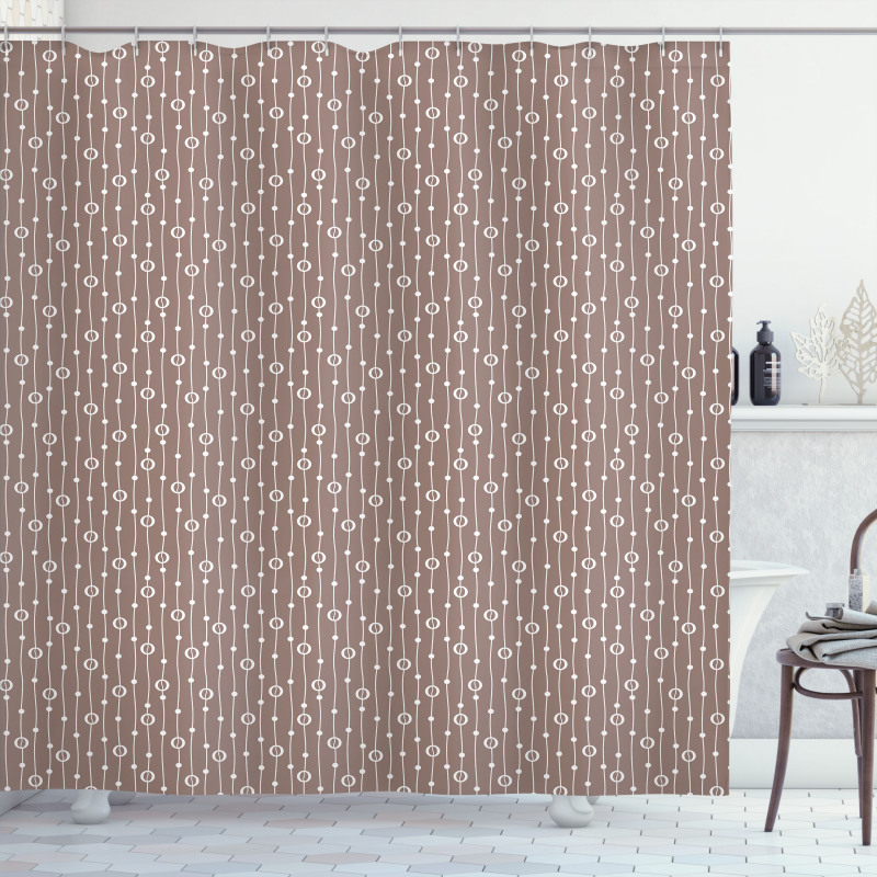 Coffee Beans and Stripes Shower Curtain